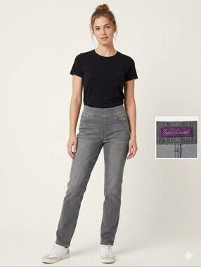 Gloria Vanderbilt Skinny Pull-On Jeans - Charcoal Black